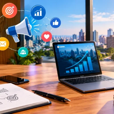 Equipe trabalhando em agência de marketing Maringá