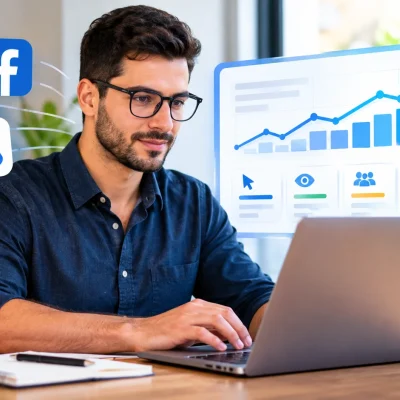 Profissional gestor de tráfego pago analisando métricas de campanhas digitais